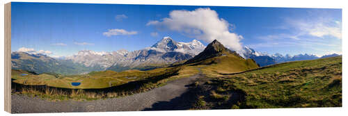Obraz na drewnie Panorama of Eiger Mönch and Jungfrau, Grindelwald, Switzerland