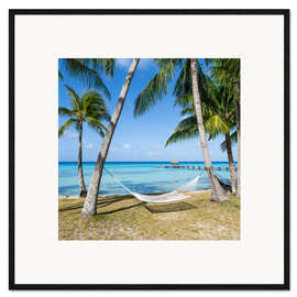 Impression artistique encadrée Hammock on the beach