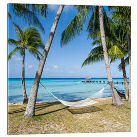 Tableau en plexi-alu Hammock on the beach