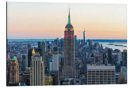 Aluminium print Empire State Building Colors in New York