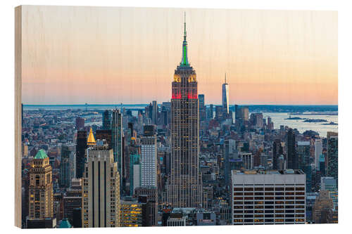 Holzbild Farben des Empire State Building in New York