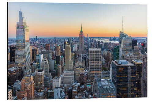 Tableau en aluminium New York Sunset from Rockefeller Center