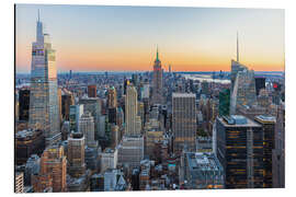 Aluminium print New York Sunset from Rockefeller Center