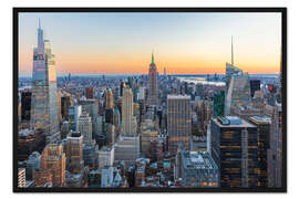 Gerahmter Kunstdruck New Yorker Sonnenuntergang vom Rockefeller Center