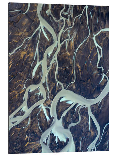 Gallery print Glacier river in the Highlands in Iceland seen from above