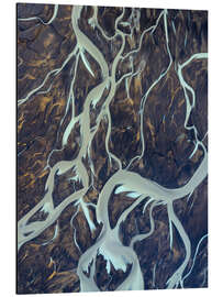 Magnettafel Gletscherfluss in den Highlands in Island von oben