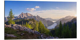 Tableau en aluminium Sunrise over Koenigssee in the fog