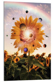 Galleritryk Sunflower surrounded by the planets of the solar system