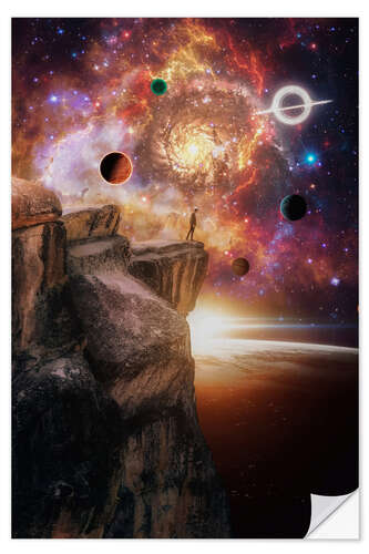 Naklejka na ścianę Admiring the spectacle of the planets