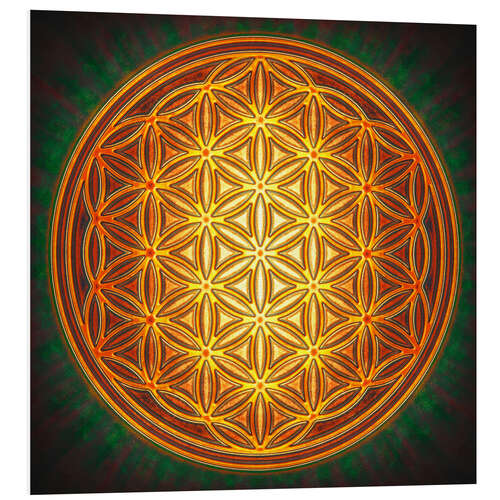 Stampa su PVC Flower of Life - Golden Sun II