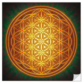 Wall sticker Flower of Life - Golden Sun II