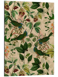 Magnettafel Tropische Vögel im Vintage Dschungel