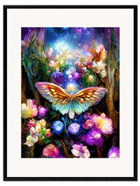 Plakat artystyczny premium w ramie Magic butterfly