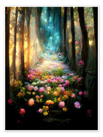 Plakat  Flower path into the light II - Dolphins DreamDesign
