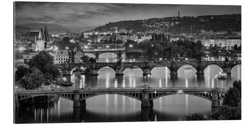 Gallery print Vltava bridges in Prague in the evening