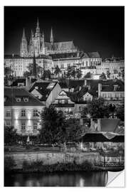 Sticker mural Prague Castle and St. Vitus Cathedral at Night