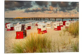 Gallery Print Strandkörbe bei Sonnenuntergang auf Usedom