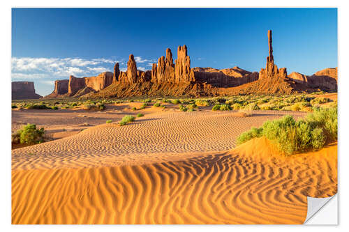 Selvklebende plakat Desert in Monument Valley, Arizona