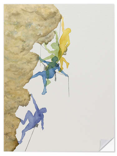 Autocolante decorativo Four mountaineers on their way to the top