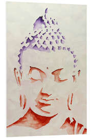 Tableau en PVC Silhouette of a Buddha