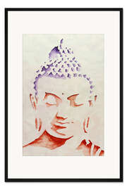 Gerahmter Kunstdruck Silhouette eines Buddha