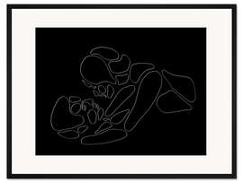Gerahmter Kunstdruck Liebende in der Nacht