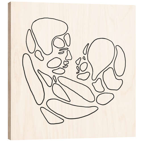 Quadro de madeira Heart shaped lovers