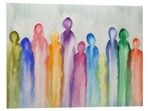 Foam board print Abstract group of people in rainbow colors