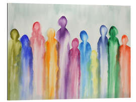 Gallery print Abstract group of people in rainbow colors