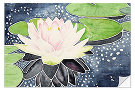 Wall sticker Pink lotus flower in sparkling water