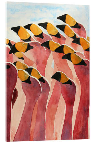 Obraz na szkle akrylowym Pink flamingos