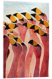 Akrylglastavla  Pink flamingos - Natalie Bruns