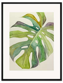 Gerahmter Kunstdruck Monstera Aquarell
