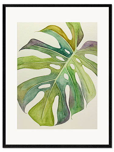 Framed art print Monstera watercolor