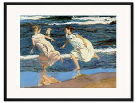 Gerahmter Kunstdruck Rennen am Strand (Detail)