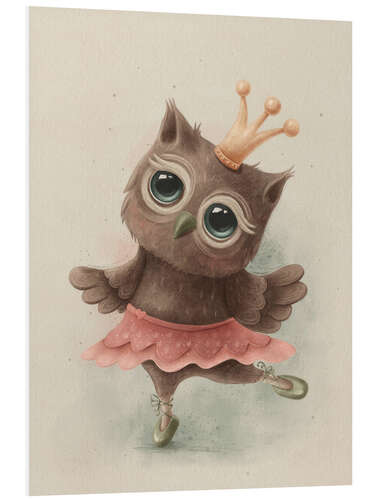 Foam board print Cute Owl Ballerina