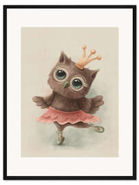 Gerahmter Kunstdruck Süße Eule als Ballerina