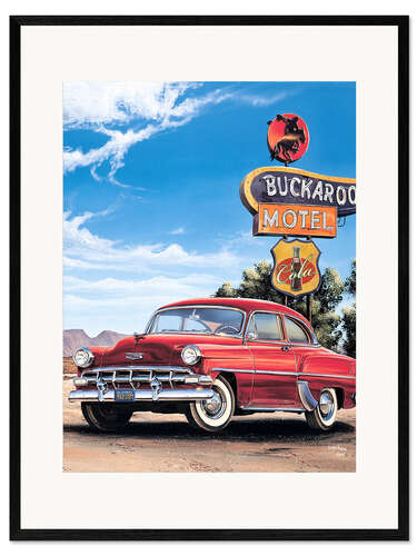 Impresión de arte enmarcada Motel America