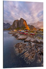 Aluminium print Sunrise on Lofoten in Norway