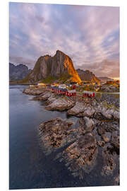 Foam board print Sunrise on Lofoten in Norway