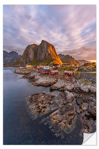 Vinilo para la pared Sunrise on Lofoten in Norway