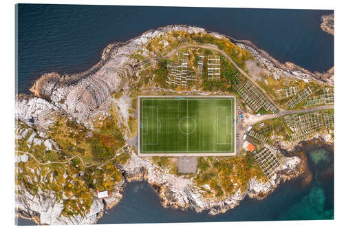 Acrylglas print Football stadium in Lofoten