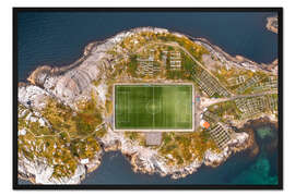 Gerahmter Kunstdruck Fußballstadion auf den Lofoten