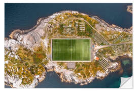 Selvklebende plakat Football stadium in Lofoten