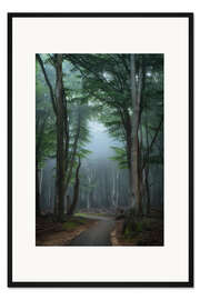 Gerahmter Kunstdruck Morgenstimmung im Wald