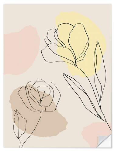 Sticker mural Minimalist flowers