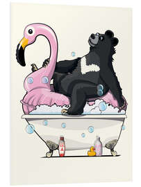 Quadro em PVC Asian Bear in the Tub