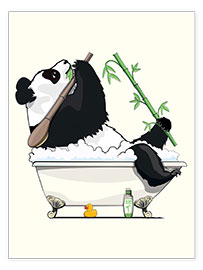 Veggbilde  Panda Bear in the Bath - Wyatt9