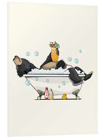 Quadro em PVC Sloth Bear in the Bath