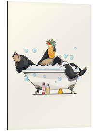 Magnettafel Lippenbär in der Badewanne